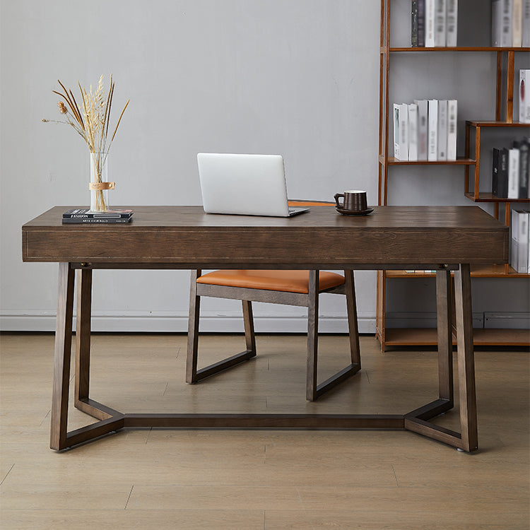 Medieval Ash Wood Dining Table for Restaurant Rectangle Table with Trestle Base Clearhalo ' dining_table' 'Dining Tables & Seating' 'Dining Tables' 'furn' 'furn_dining_table' 'Furniture' 'furniture_dining_table' 'Kitchen & Dining Furniture' 'kitchen&dining_furn' 'kitchen' 'kitchen_dining_table' 4317468