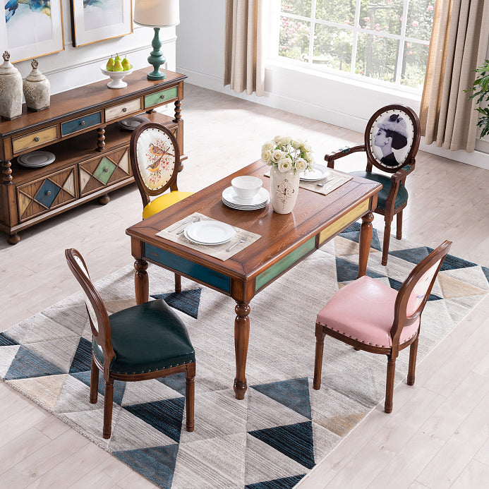 Rubberwood Solid Wood 4-foot Dining Table Midcentury Style Dining Table, 55" x 31.5" x 30" Clearhalo ' dining_table' 'Dining Tables & Seating' 'Dining Tables' 'furn' 'furn_dining_table' 'Furniture' 'furniture_dining_table' 'Kitchen & Dining Furniture' 'kitchen&dining_furn' 'kitchen' 'kitchen_dining_table' 4317480