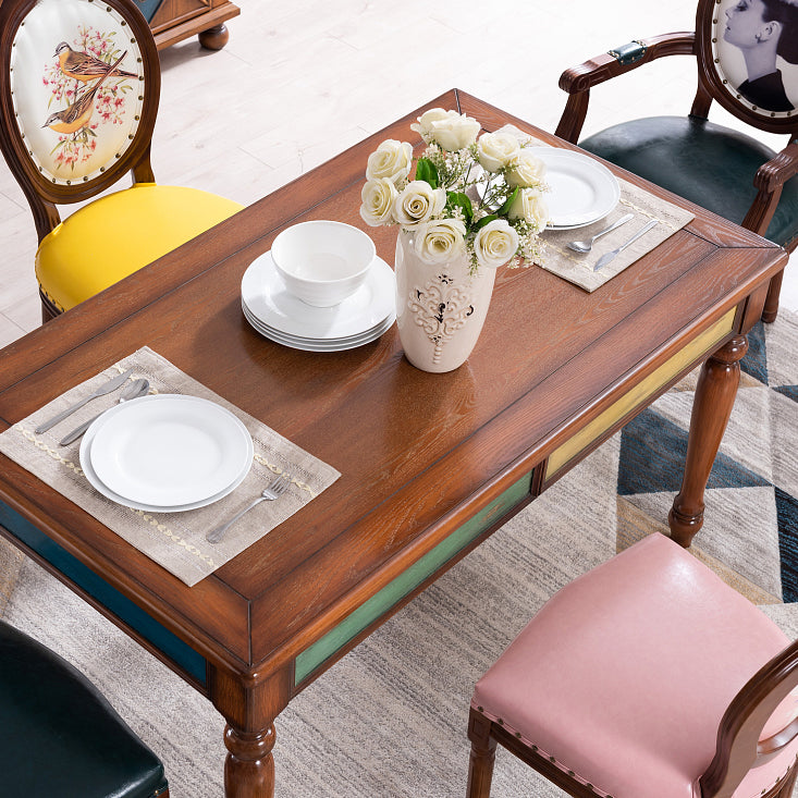 Rubberwood Solid Wood 4-foot Dining Table Midcentury Style Dining Table, 55" x 31.5" x 30" Clearhalo ' dining_table' 'Dining Tables & Seating' 'Dining Tables' 'furn' 'furn_dining_table' 'Furniture' 'furniture_dining_table' 'Kitchen & Dining Furniture' 'kitchen&dining_furn' 'kitchen' 'kitchen_dining_table' 4317481