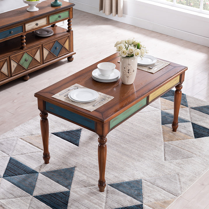 Rubberwood Solid Wood 4-foot Dining Table Midcentury Style Dining Table, 55" x 31.5" x 30" Clearhalo ' dining_table' 'Dining Tables & Seating' 'Dining Tables' 'furn' 'furn_dining_table' 'Furniture' 'furniture_dining_table' 'Kitchen & Dining Furniture' 'kitchen&dining_furn' 'kitchen' 'kitchen_dining_table' 4317482