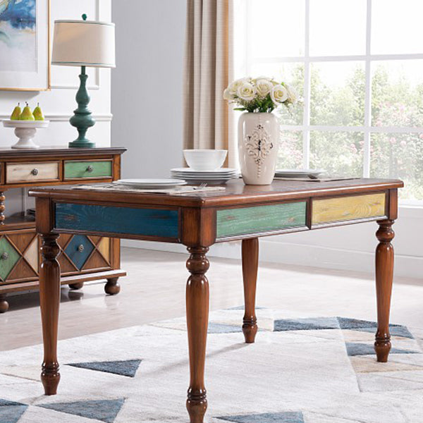 Rubberwood Solid Wood 4-foot Dining Table Midcentury Style Dining Table, 55" x 31.5" x 30" Clearhalo ' dining_table' 'Dining Tables & Seating' 'Dining Tables' 'furn' 'furn_dining_table' 'Furniture' 'furniture_dining_table' 'Kitchen & Dining Furniture' 'kitchen&dining_furn' 'kitchen' 'kitchen_dining_table' 4317488