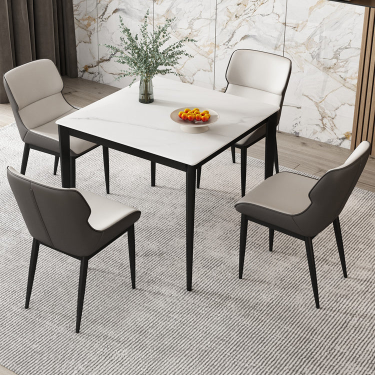 Square 4 Legs Table Industrial Style Stone Dinette Table for Dining Room Clearhalo ' dining_table' 'Dining Tables & Seating' 'Dining Tables' 'furn' 'furn_dining_table' 'Furniture' 'furniture_dining_table' 'Kitchen & Dining Furniture' 'kitchen&dining_furn' 'kitchen' 'kitchen_dining_table' 4317492