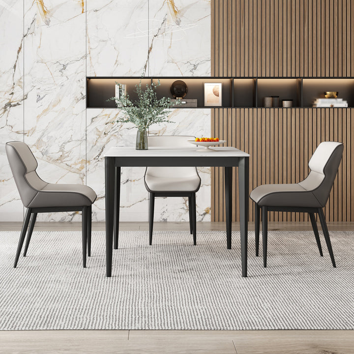 Square 4 Legs Table Industrial Style Stone Dinette Table for Dining Room Clearhalo ' dining_table' 'Dining Tables & Seating' 'Dining Tables' 'furn' 'furn_dining_table' 'Furniture' 'furniture_dining_table' 'Kitchen & Dining Furniture' 'kitchen&dining_furn' 'kitchen' 'kitchen_dining_table' 4317493