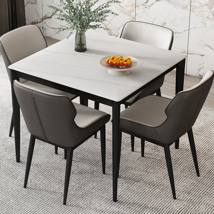 Square 4 Legs Table Industrial Style Stone Dinette Table for Dining Room Clearhalo ' dining_table' 'Dining Tables & Seating' 'Dining Tables' 'furn' 'furn_dining_table' 'Furniture' 'furniture_dining_table' 'Kitchen & Dining Furniture' 'kitchen&dining_furn' 'kitchen' 'kitchen_dining_table' 4317494