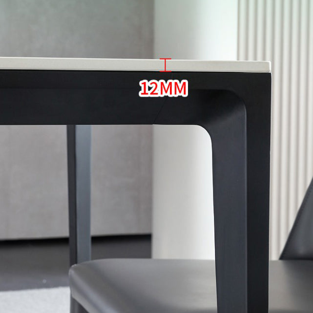 Square 4 Legs Table Industrial Style Stone Dinette Table for Dining Room Clearhalo ' dining_table' 'Dining Tables & Seating' 'Dining Tables' 'furn' 'furn_dining_table' 'Furniture' 'furniture_dining_table' 'Kitchen & Dining Furniture' 'kitchen&dining_furn' 'kitchen' 'kitchen_dining_table' 4317496