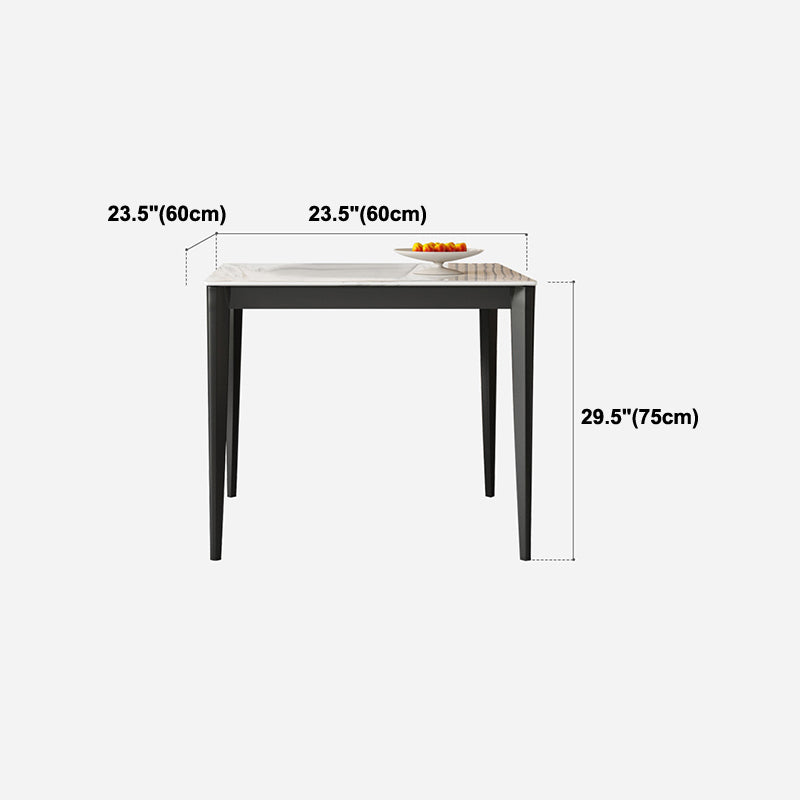 Square 4 Legs Table Industrial Style Stone Dinette Table for Dining Room Clearhalo ' dining_table' 'Dining Tables & Seating' 'Dining Tables' 'furn' 'furn_dining_table' 'Furniture' 'furniture_dining_table' 'Kitchen & Dining Furniture' 'kitchen&dining_furn' 'kitchen' 'kitchen_dining_table' 4317498