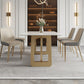 Rectangle Stainless Steel Dining Site Table Luxury Style Dinette Table for Home Clearhalo ' dining_table' 'Dining Tables & Seating' 'Dining Tables' 'furn' 'furn_dining_table' 'Furniture' 'furniture_dining_table' 'Kitchen & Dining Furniture' 'kitchen&dining_furn' 'kitchen' 'kitchen_dining_table' 4317503