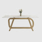 Rectangle Stainless Steel Dining Site Table Luxury Style Dinette Table for Home Clearhalo ' dining_table' 'Dining Tables & Seating' 'Dining Tables' 'furn' 'furn_dining_table' 'Furniture' 'furniture_dining_table' 'Kitchen & Dining Furniture' 'kitchen&dining_furn' 'kitchen' 'kitchen_dining_table' 4317508