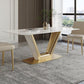 Traditional Luxury Rectangle Dining Site Table Stainless Steel Dinette Table Clearhalo ' dining_table' 'Dining Tables & Seating' 'Dining Tables' 'furn' 'furn_dining_table' 'Furniture' 'furniture_dining_table' 'Kitchen & Dining Furniture' 'kitchen&dining_furn' 'kitchen' 'kitchen_dining_table' 4317514