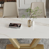 Traditional Luxury Rectangle Dining Site Table Stainless Steel Dinette Table Clearhalo ' dining_table' 'Dining Tables & Seating' 'Dining Tables' 'furn' 'furn_dining_table' 'Furniture' 'furniture_dining_table' 'Kitchen & Dining Furniture' 'kitchen&dining_furn' 'kitchen' 'kitchen_dining_table' 4317515