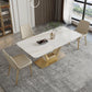 Traditional Luxury Rectangle Dining Site Table Stainless Steel Dinette Table Clearhalo ' dining_table' 'Dining Tables & Seating' 'Dining Tables' 'furn' 'furn_dining_table' 'Furniture' 'furniture_dining_table' 'Kitchen & Dining Furniture' 'kitchen&dining_furn' 'kitchen' 'kitchen_dining_table' 4317520