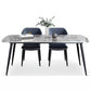 Sintered Stone Dining Table Industrial Style Black 4 Legs Base Rectangle Table for Dining Room Clearhalo ' dining_table' 'Dining Tables & Seating' 'Dining Tables' 'furn' 'furn_dining_table' 'Furniture' 'furniture_dining_table' 'Kitchen & Dining Furniture' 'kitchen&dining_furn' 'kitchen' 'kitchen_dining_table' 4317533