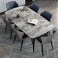 Sintered Stone Dining Table Industrial Style Black 4 Legs Base Rectangle Table for Dining Room Clearhalo ' dining_table' 'Dining Tables & Seating' 'Dining Tables' 'furn' 'furn_dining_table' 'Furniture' 'furniture_dining_table' 'Kitchen & Dining Furniture' 'kitchen&dining_furn' 'kitchen' 'kitchen_dining_table' 4317535
