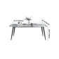 Sintered Stone Dining Table Industrial Style Black 4 Legs Base Rectangle Table for Dining Room Clearhalo ' dining_table' 'Dining Tables & Seating' 'Dining Tables' 'furn' 'furn_dining_table' 'Furniture' 'furniture_dining_table' 'Kitchen & Dining Furniture' 'kitchen&dining_furn' 'kitchen' 'kitchen_dining_table' 4317536