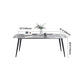 Sintered Stone Dining Table Industrial Style Black 4 Legs Base Rectangle Table for Dining Room Clearhalo ' dining_table' 'Dining Tables & Seating' 'Dining Tables' 'furn' 'furn_dining_table' 'Furniture' 'furniture_dining_table' 'Kitchen & Dining Furniture' 'kitchen&dining_furn' 'kitchen' 'kitchen_dining_table' 4317538