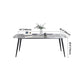 Sintered Stone Dining Table Industrial Style Black 4 Legs Base Rectangle Table for Dining Room Clearhalo ' dining_table' 'Dining Tables & Seating' 'Dining Tables' 'furn' 'furn_dining_table' 'Furniture' 'furniture_dining_table' 'Kitchen & Dining Furniture' 'kitchen&dining_furn' 'kitchen' 'kitchen_dining_table' 4317540