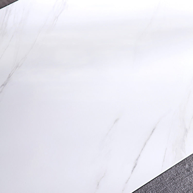 Sintered Stone Dining Table Industrial Black 4 Legs Base Rectangle Table for Home Clearhalo ' dining_table' 'Dining Tables & Seating' 'Dining Tables' 'furn' 'furn_dining_table' 'Furniture' 'furniture_dining_table' 'Kitchen & Dining Furniture' 'kitchen&dining_furn' 'kitchen' 'kitchen_dining_table' 4317550