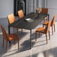 Sintered Stone Dining Table Industrial Black 4 Legs Base Rectangle Table for Home Clearhalo ' dining_table' 'Dining Tables & Seating' 'Dining Tables' 'furn' 'furn_dining_table' 'Furniture' 'furniture_dining_table' 'Kitchen & Dining Furniture' 'kitchen&dining_furn' 'kitchen' 'kitchen_dining_table' 4317552