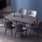 Sintered Stone Dining Table Industrial Black 4 Legs Base Rectangle Table for Home Clearhalo ' dining_table' 'Dining Tables & Seating' 'Dining Tables' 'furn' 'furn_dining_table' 'Furniture' 'furniture_dining_table' 'Kitchen & Dining Furniture' 'kitchen&dining_furn' 'kitchen' 'kitchen_dining_table' 4317555