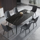 Sintered Stone Dining Table 4 Legs Black Carbon Steel Base Rectangle Table for Home Clearhalo ' dining_table' 'Dining Tables & Seating' 'Dining Tables' 'furn' 'furn_dining_table' 'Furniture' 'furniture_dining_table' 'Kitchen & Dining Furniture' 'kitchen&dining_furn' 'kitchen' 'kitchen_dining_table' 4317572