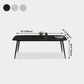 Sintered Stone Dining Table 4 Legs Black Carbon Steel Base Rectangle Table for Home Clearhalo ' dining_table' 'Dining Tables & Seating' 'Dining Tables' 'furn' 'furn_dining_table' 'Furniture' 'furniture_dining_table' 'Kitchen & Dining Furniture' 'kitchen&dining_furn' 'kitchen' 'kitchen_dining_table' 4317573