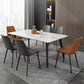 Industrial Sintered Stone Table 4 Legs Black Carbon Steel Base Rectangle Table for Home Clearhalo ' dining_table' 'Dining Tables & Seating' 'Dining Tables' 'furn' 'furn_dining_table' 'Furniture' 'furniture_dining_table' 'Kitchen & Dining Furniture' 'kitchen&dining_furn' 'kitchen' 'kitchen_dining_table' 4317576