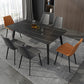 Industrial Sintered Stone Table 4 Legs Black Carbon Steel Base Rectangle Table for Home Black Gold Without Chairs Clearhalo ' dining_table' 'Dining Tables & Seating' 'Dining Tables' 'furn' 'furn_dining_table' 'Furniture' 'furniture_dining_table' 'Kitchen & Dining Furniture' 'kitchen&dining_furn' 'kitchen' 'kitchen_dining_table' 4317577