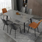 Industrial Sintered Stone Table 4 Legs Black Carbon Steel Base Rectangle Table for Home Clearhalo ' dining_table' 'Dining Tables & Seating' 'Dining Tables' 'furn' 'furn_dining_table' 'Furniture' 'furniture_dining_table' 'Kitchen & Dining Furniture' 'kitchen&dining_furn' 'kitchen' 'kitchen_dining_table' 4317578