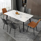 Industrial Sintered Stone Table 4 Legs Black Carbon Steel Base Rectangle Table for Home Clearhalo ' dining_table' 'Dining Tables & Seating' 'Dining Tables' 'furn' 'furn_dining_table' 'Furniture' 'furniture_dining_table' 'Kitchen & Dining Furniture' 'kitchen&dining_furn' 'kitchen' 'kitchen_dining_table' 4317584
