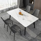 Industrial Sintered Stone Table 4 Legs Black Carbon Steel Base Rectangle Table for Home Clearhalo ' dining_table' 'Dining Tables & Seating' 'Dining Tables' 'furn' 'furn_dining_table' 'Furniture' 'furniture_dining_table' 'Kitchen & Dining Furniture' 'kitchen&dining_furn' 'kitchen' 'kitchen_dining_table' 4317585