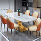 Luxury Home Sintered Stone Table Rectangle Table with Gold Pedestal Base Clearhalo ' dining_table' 'Dining Tables & Seating' 'Dining Tables' 'furn' 'furn_dining_table' 'Furniture' 'furniture_dining_table' 'Kitchen & Dining Furniture' 'kitchen&dining_furn' 'kitchen' 'kitchen_dining_table' 4317592