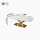 Luxury Home Sintered Stone Table Rectangle Table with Gold Pedestal Base Clearhalo ' dining_table' 'Dining Tables & Seating' 'Dining Tables' 'furn' 'furn_dining_table' 'Furniture' 'furniture_dining_table' 'Kitchen & Dining Furniture' 'kitchen&dining_furn' 'kitchen' 'kitchen_dining_table' 4317605
