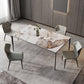 Industrial Style Sintered Stone Table 4 Legs Black Base Rectangle Table for Home Clearhalo ' dining_table' 'Dining Tables & Seating' 'Dining Tables' 'furn' 'furn_dining_table' 'Furniture' 'furniture_dining_table' 'Kitchen & Dining Furniture' 'kitchen&dining_furn' 'kitchen' 'kitchen_dining_table' 4317606