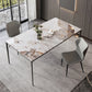 Industrial Style Sintered Stone Table 4 Legs Black Base Rectangle Table for Home Clearhalo ' dining_table' 'Dining Tables & Seating' 'Dining Tables' 'furn' 'furn_dining_table' 'Furniture' 'furniture_dining_table' 'Kitchen & Dining Furniture' 'kitchen&dining_furn' 'kitchen' 'kitchen_dining_table' 4317609