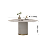 Traditional Luxury Round Dining Table White Sintered Stone Table with Pedestal Base Clearhalo ' dining_table' 'Dining Tables & Seating' 'Dining Tables' 'furn' 'furn_dining_table' 'Furniture' 'furniture_dining_table' 'Kitchen & Dining Furniture' 'kitchen&dining_furn' 'kitchen' 'kitchen_dining_table' 4317637