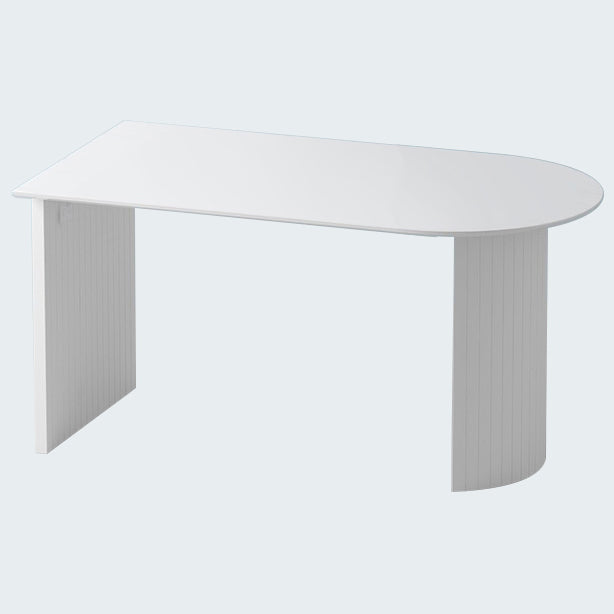 Modern Style Dining Table Double Pedestal Dining Table for Home Use Free Form White Clearhalo ' dining_table' 'Dining Tables & Seating' 'Dining Tables' 'furn' 'furn_dining_table' 'Furniture' 'furniture_dining_table' 'Kitchen & Dining Furniture' 'kitchen&dining_furn' 'kitchen' 'kitchen_dining_table' 4317641