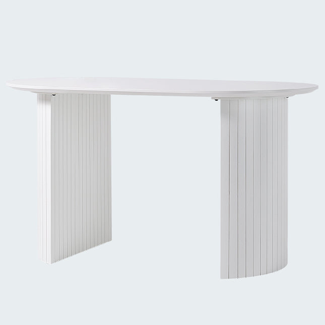 Modern Style Dining Table Double Pedestal Dining Table for Home Use Oval White Clearhalo ' dining_table' 'Dining Tables & Seating' 'Dining Tables' 'furn' 'furn_dining_table' 'Furniture' 'furniture_dining_table' 'Kitchen & Dining Furniture' 'kitchen&dining_furn' 'kitchen' 'kitchen_dining_table' 4317646