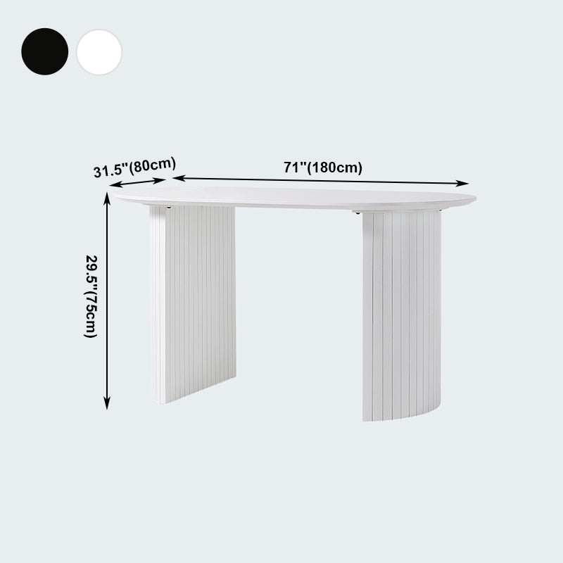 Modern Style Dining Table Double Pedestal Dining Table for Home Use Clearhalo ' dining_table' 'Dining Tables & Seating' 'Dining Tables' 'furn' 'furn_dining_table' 'Furniture' 'furniture_dining_table' 'Kitchen & Dining Furniture' 'kitchen&dining_furn' 'kitchen' 'kitchen_dining_table' 4317654