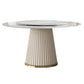 Round Traditional Luxury Dining Table White Sintered Stone Table with White Pedestal Base 47.2"L x 47.2"W x 29.5"H Lazy Susan Without Chairs Clearhalo ' dining_table' 'Dining Tables & Seating' 'Dining Tables' 'furn' 'furn_dining_table' 'Furniture' 'furniture_dining_table' 'Kitchen & Dining Furniture' 'kitchen&dining_furn' 'kitchen' 'kitchen_dining_table' 4317661