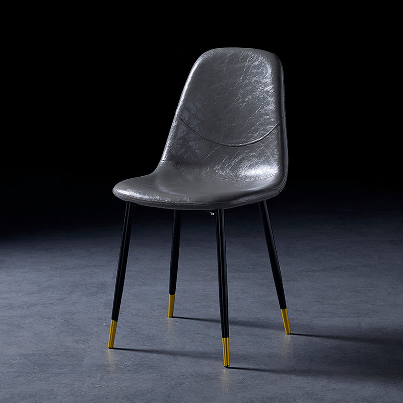 Nordic Style Dining Chairs Armless Side Chairs for Kitchen with Metal Legs Grey 1 Piece Black Gold Clearhalo ' kitchen&dining_furn' 'Dining Chairs' 'Dining Tables & Seating' 'dining_chair' 'furn' 'furn_dining_chair' 'Furniture' 'furniture_dining_chair' 'Kitchen & Dining Furniture' 'kitchen' 4317699