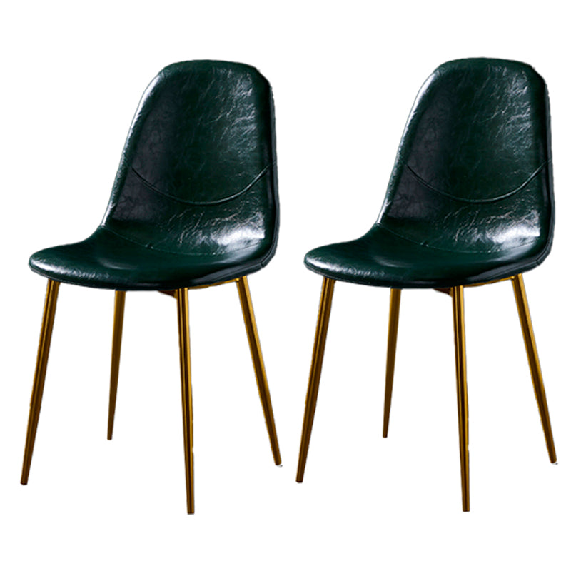Nordic Style Dining Chairs Armless Side Chairs for Kitchen with Metal Legs Blackish Green 2 Piece Set Brass Gold Clearhalo ' kitchen&dining_furn' 'Dining Chairs' 'Dining Tables & Seating' 'dining_chair' 'furn' 'furn_dining_chair' 'Furniture' 'furniture_dining_chair' 'Kitchen & Dining Furniture' 'kitchen' 4317706