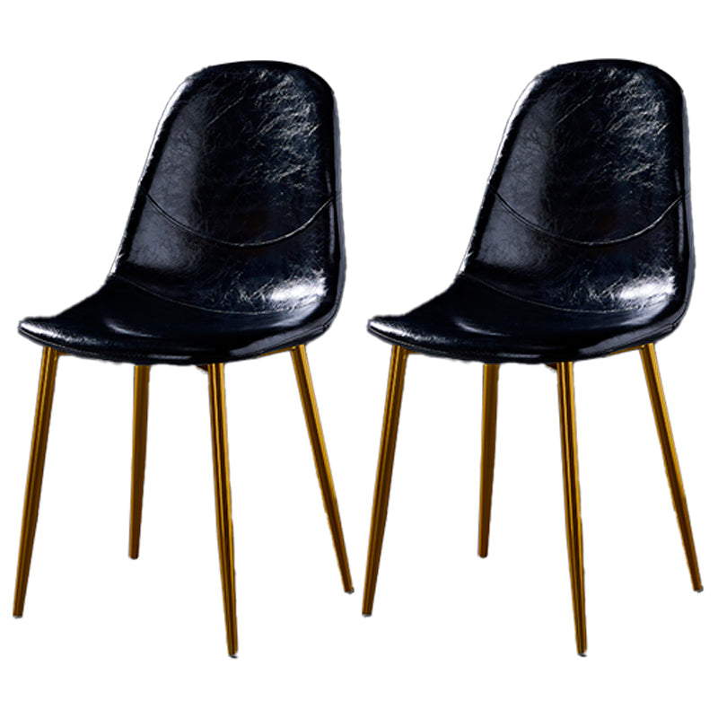 Nordic Style Dining Chairs Armless Side Chairs for Kitchen with Metal Legs Black 2 Piece Set Brass Gold Clearhalo ' kitchen&dining_furn' 'Dining Chairs' 'Dining Tables & Seating' 'dining_chair' 'furn' 'furn_dining_chair' 'Furniture' 'furniture_dining_chair' 'Kitchen & Dining Furniture' 'kitchen' 4317712
