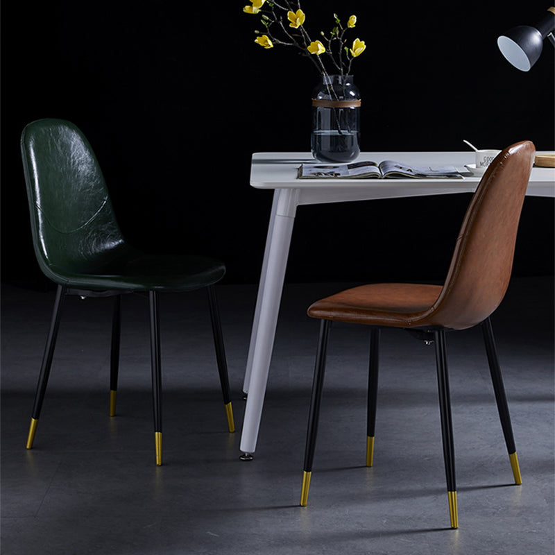 Nordic Style Dining Chairs Armless Side Chairs for Kitchen with Metal Legs Clearhalo ' kitchen&dining_furn' 'Dining Chairs' 'Dining Tables & Seating' 'dining_chair' 'furn' 'furn_dining_chair' 'Furniture' 'furniture_dining_chair' 'Kitchen & Dining Furniture' 'kitchen' 4317713