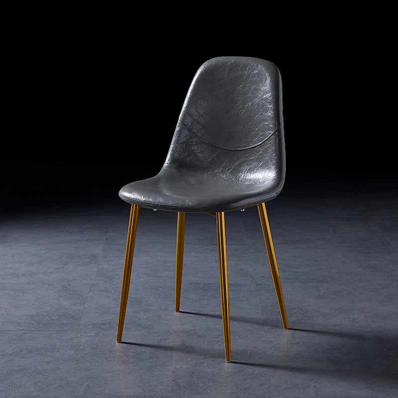 Nordic Style Dining Chairs Armless Side Chairs for Kitchen with Metal Legs Grey 1 Piece Brass Gold Clearhalo ' kitchen&dining_furn' 'Dining Chairs' 'Dining Tables & Seating' 'dining_chair' 'furn' 'furn_dining_chair' 'Furniture' 'furniture_dining_chair' 'Kitchen & Dining Furniture' 'kitchen' 4317717