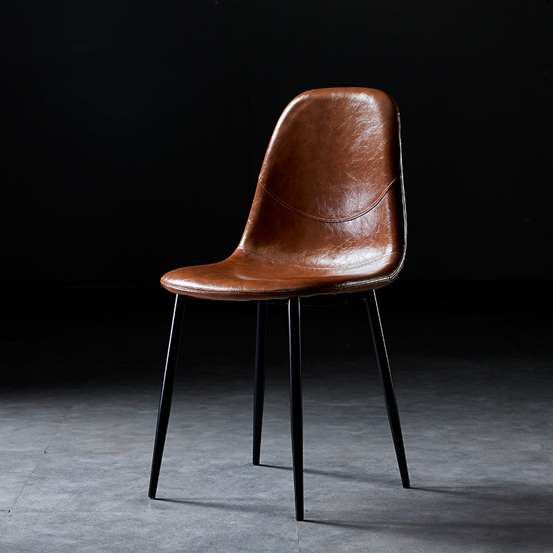 Nordic Style Dining Chairs Armless Side Chairs for Kitchen with Metal Legs Brown 1 Piece Black Clearhalo ' kitchen&dining_furn' 'Dining Chairs' 'Dining Tables & Seating' 'dining_chair' 'furn' 'furn_dining_chair' 'Furniture' 'furniture_dining_chair' 'Kitchen & Dining Furniture' 'kitchen' 4317726