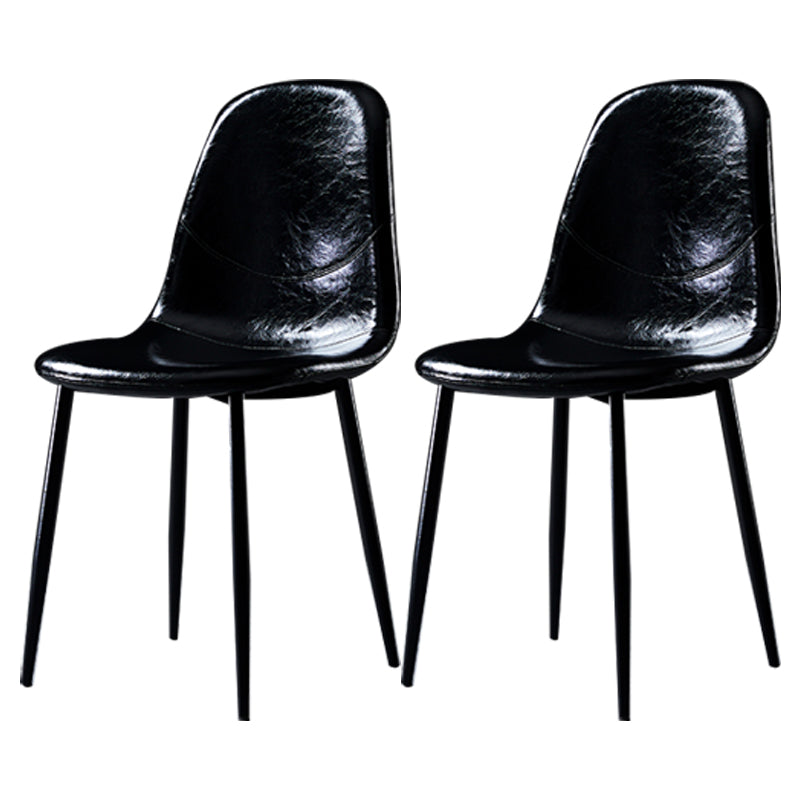 Nordic Style Dining Chairs Armless Side Chairs for Kitchen with Metal Legs Black 2 Piece Set Black Clearhalo ' kitchen&dining_furn' 'Dining Chairs' 'Dining Tables & Seating' 'dining_chair' 'furn' 'furn_dining_chair' 'Furniture' 'furniture_dining_chair' 'Kitchen & Dining Furniture' 'kitchen' 4317730