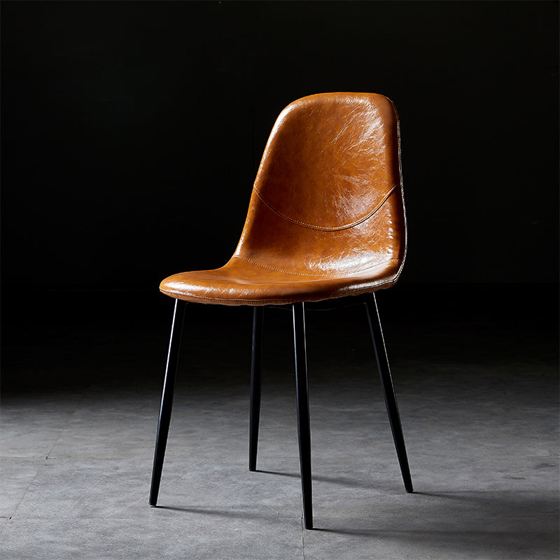 Nordic Style Dining Chairs Armless Side Chairs for Kitchen with Metal Legs Yellow 1 Piece Black Clearhalo ' kitchen&dining_furn' 'Dining Chairs' 'Dining Tables & Seating' 'dining_chair' 'furn' 'furn_dining_chair' 'Furniture' 'furniture_dining_chair' 'Kitchen & Dining Furniture' 'kitchen' 4317732