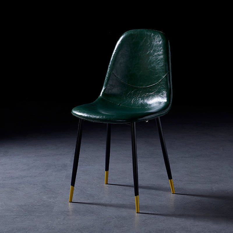 Nordic Style Dining Chairs Armless Side Chairs for Kitchen with Metal Legs Blackish Green 1 Piece Black Gold Clearhalo ' kitchen&dining_furn' 'Dining Chairs' 'Dining Tables & Seating' 'dining_chair' 'furn' 'furn_dining_chair' 'Furniture' 'furniture_dining_chair' 'Kitchen & Dining Furniture' 'kitchen' 4317741