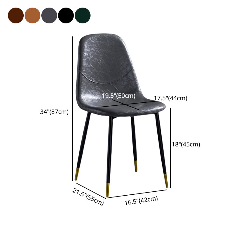 Nordic Style Dining Chairs Armless Side Chairs for Kitchen with Metal Legs Clearhalo ' kitchen&dining_furn' 'Dining Chairs' 'Dining Tables & Seating' 'dining_chair' 'furn' 'furn_dining_chair' 'Furniture' 'furniture_dining_chair' 'Kitchen & Dining Furniture' 'kitchen' 4317749