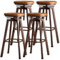 Industrial Leather Wood Counter Bar Stool Armless Adjustable Height Stool Bronze 4 Piece Set Clearhalo 'Bar Furniture' 'Bar Stools' 'bar_stools' 'furn' 'furn_bar_stools' 'furniture_bar_stools' 'Kitchen & Dining Furniture' 'kitchen&dining_furn' 'kitchen' 'kitchen_furn' Furniture' 4320995